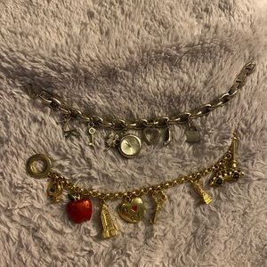 Set of 2 gold and silver Anne Klein chunky bracelets